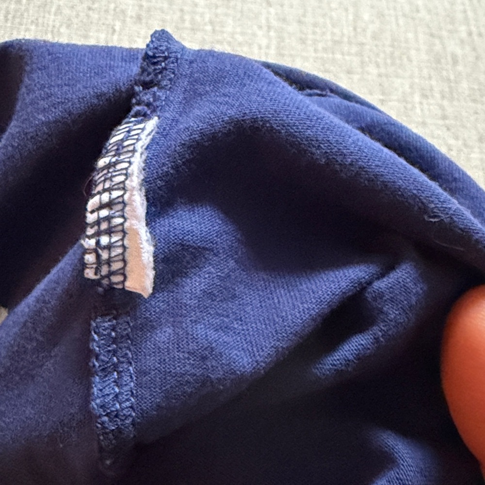 Mini Boden Navy Shirt with Striped Sleeves and Witch Design - Picture 4 of 4
